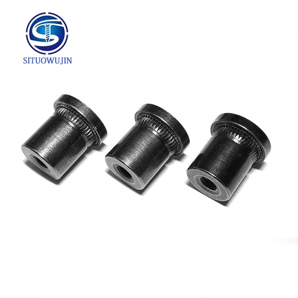 Black Oxide Flange Blind Nut, Single Through Hole Flange Lock Nut