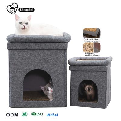 Cat Climbing Frame Folded Double Cool Cat Litter Cathole Platform Luxurious and Comfortable