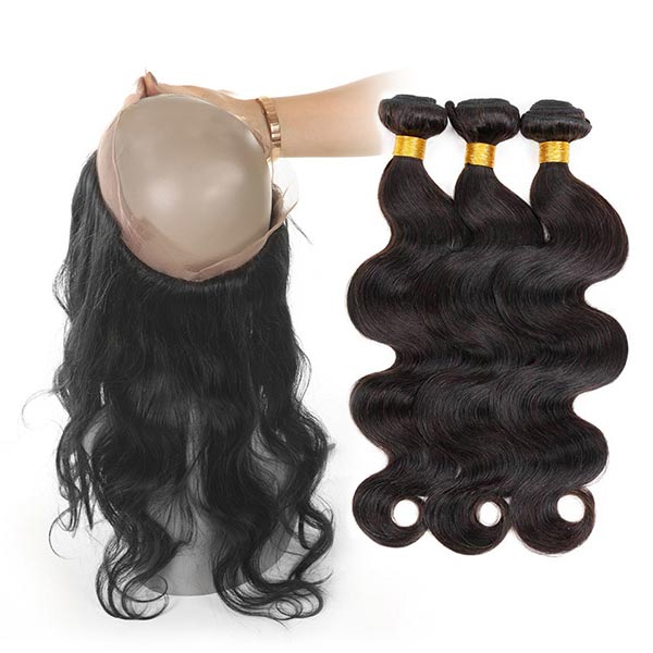 Thick 360 Lace Frontal Closure , Lace Front Closure Human Hair Non - Remy Hair