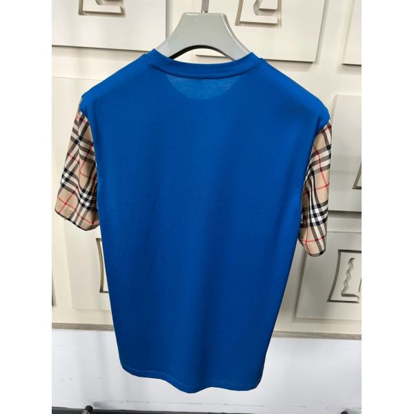 Men's Fashion Tees with Iconic Plaid Sleeves, Regular Fit Crew Neck, High - Quality Cotton