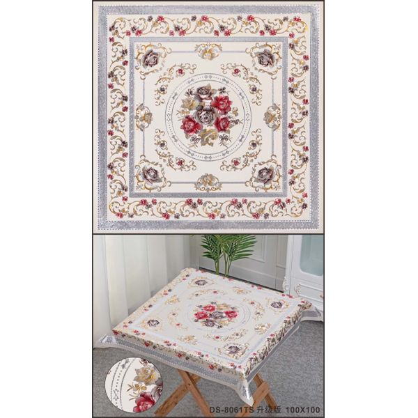 Нефтяной ПВХ Круглое пластинчатое столовое покрытие для 10 человек Белый круглый стол Классический стиль