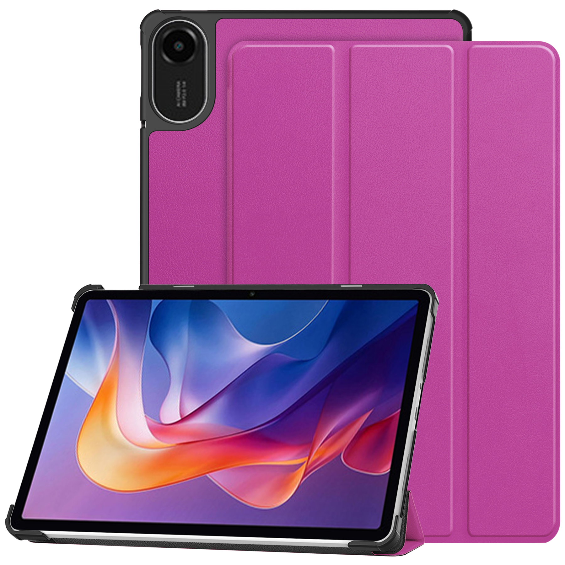 Laudtec Slim Stand Protective Cover with Hard PC Translucent Back Shell PU Leather Cover for Redmi Pad 2 2025 Case