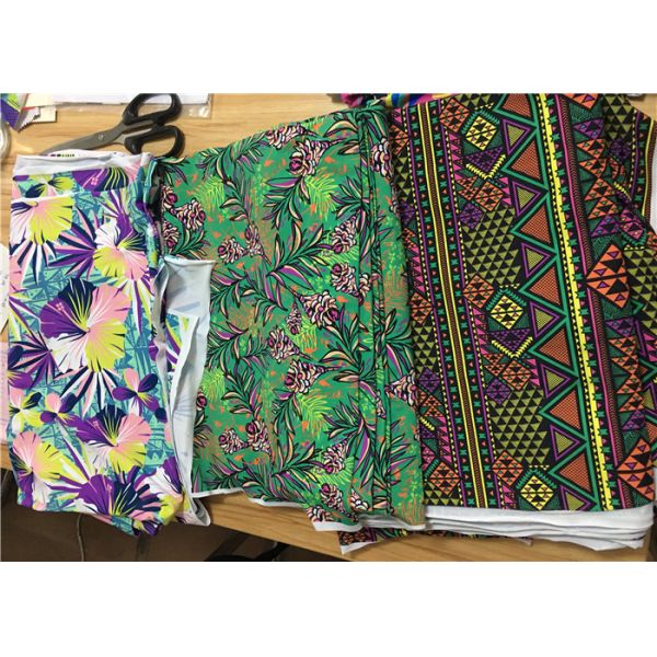 Neon Bright Colors Nylon Swimwear Fabric , Reversible Swimwear Lining Fabric