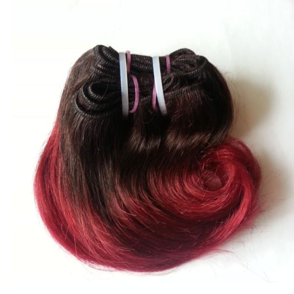 8 Inches Wholesale Ombre 1B/99J Curl Brazilian Hair Snail Weave