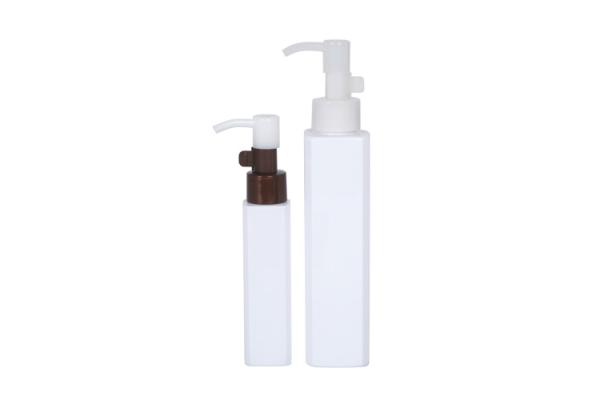 Quadrado PET livre de BPA 50ml 150ml Remover de maquiagem Prensa de óleo Garrafa à prova de vazamento