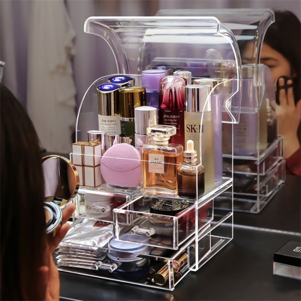 Ящики хранения пылезащитных водоустойчивых акриловых организаторов макияжа косметические