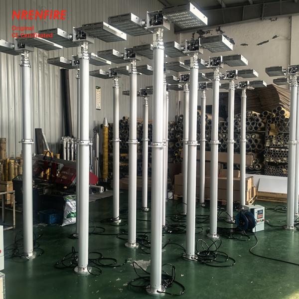 6m mobile pneumatic telescoping light mast tower for fire truck-pan tilt unit-remote control