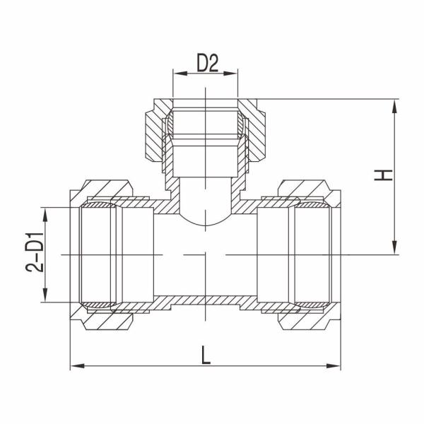 Tee Refrigeration Pipe Fittings Female Brass Connector Reduce Coupling