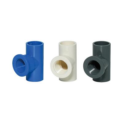 Pvc-U Femme Tee dents intérieures trois passes vis intérieure joint réducteur
