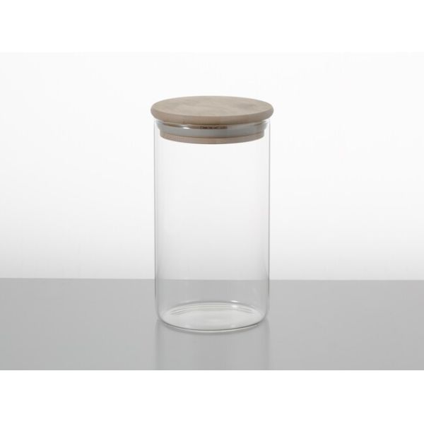 25 Oz Borosilicate Glass Storage Containers Transparent Jar With Bamboo Lid