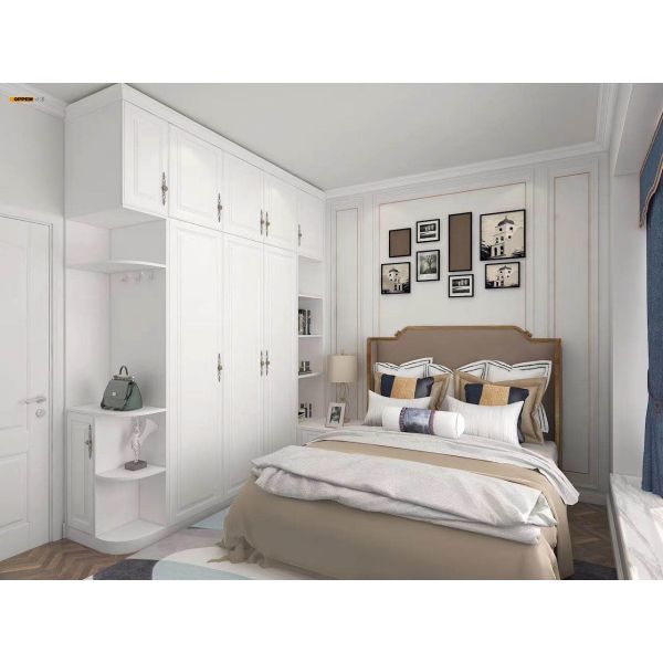 Белая спальня качающаяся дверь гардеробная мебель 16 мм 18 мм