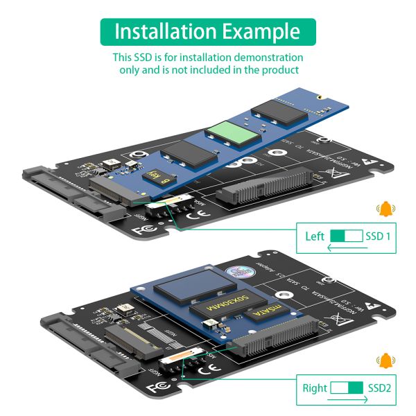 Top Quality NGFF(M.2) Key B /MSATA to SATA 2.5 Adapter 2-in-1 Combines M.2 NGFF Key B & MSATA SSD with SATA3 Adapter.