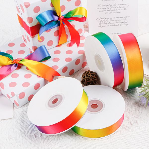 Dark Colorful Printed Silk Ribbon Custom Made Satin Ribbon for Gift Packaging and Wedding