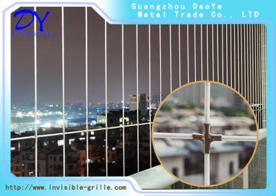 Safety Stainless Steel Wires Steel Cable System Invisible Grille