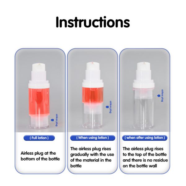 Пластмасса КАК безвоздушная упаковка косметики Скинкаре вакуума бутылки 30мл 50мл однослойная