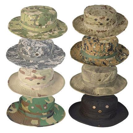 OEM Cotton 6 Color Desert Camo Boonie Hat Flat Embroidery Logo