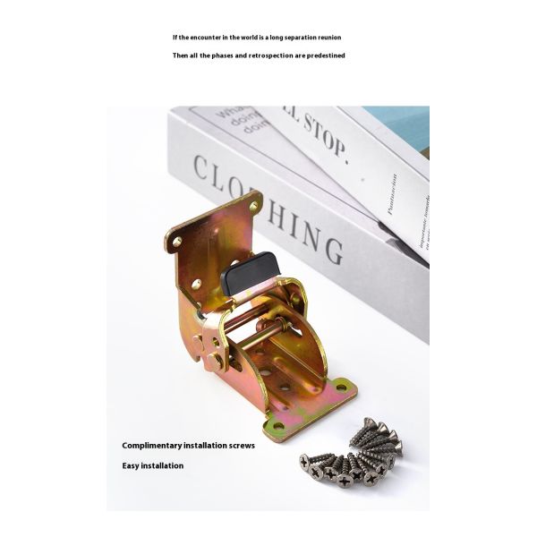 Black 90-Degree Self-Locking Double Brake Hinge for Furniture Coffee Table & Computer Table 180 Folding Lock