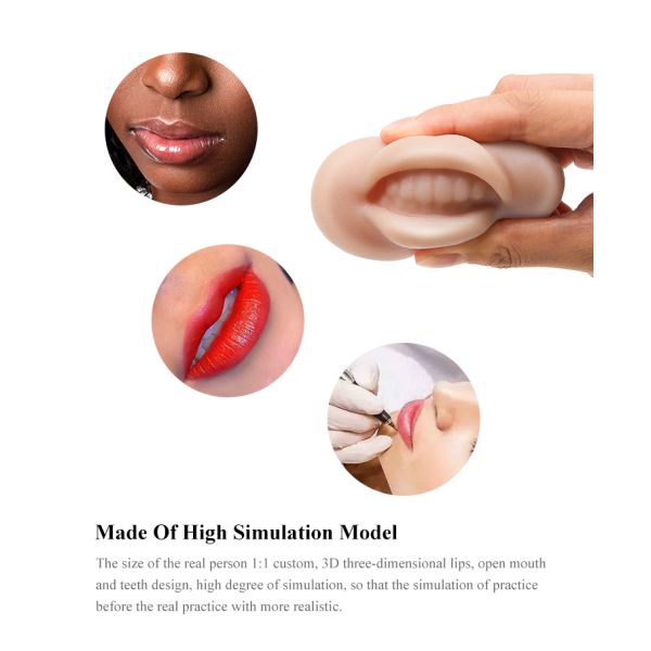 симуляция нежности кожи 7.8cm*5.1cm практики татуировки макияжа губы силикона 3D постоянная
