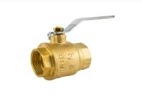 Vávula de bola de cobre amarillo del gas del hilo femenino de dos piezas con la manija larga del acero inoxidable