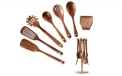 Grupo de madeira Multifeatures Foodsafe CIQ do utensílio da cozinha da teca disponível