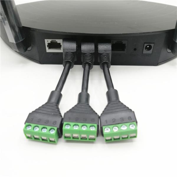 Female Jack RJ45 Network Connector Male DC Power Plug To Screw Terminals Adapter for CCTV Camera