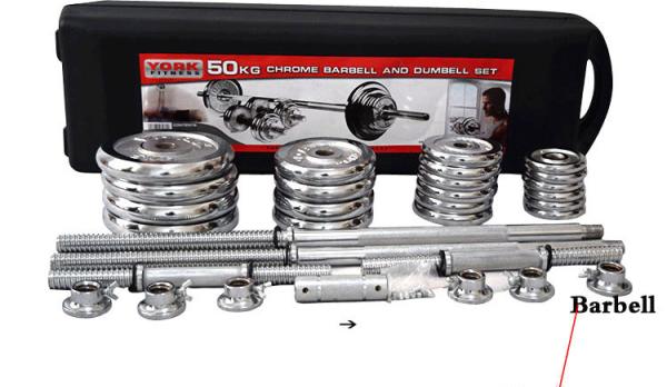 sets 50kg cast iron chromed   weight lifting  dumbbell  barbell with boxes