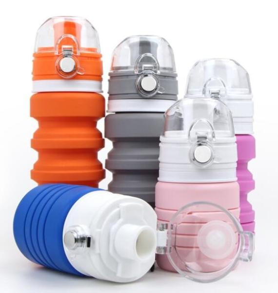 Leak Proof Collapsible Travel Water Bottle FDA Approved For Camping