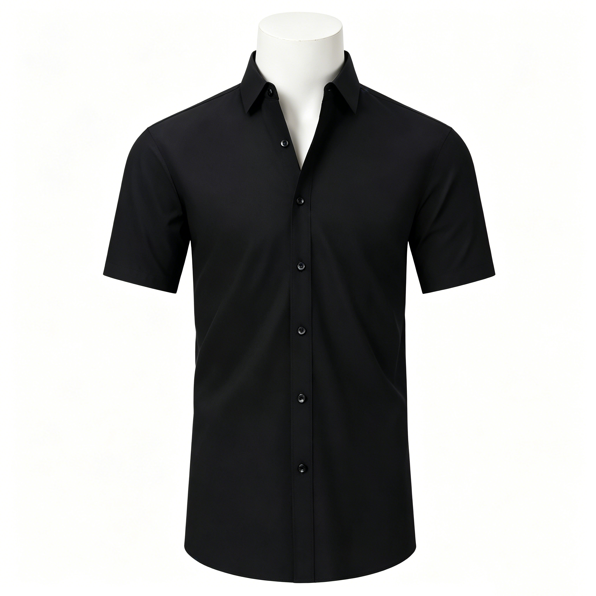 Slim Fit Mens Long Sleeved Shirt Wrinkle Resistant 4 Way Stretch Button Down Shirt