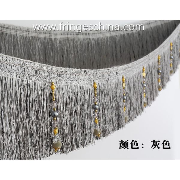 Handmade fashionable chain beads lace tassels fringes for curtain/sofa/pillow/stage decoration