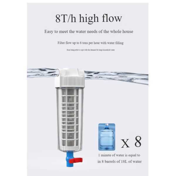Filtro de agua de grifo Aguas de agua de sedimento 8 toneladas para hogares Comercio al aire libre