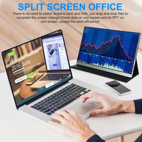 Fhd Ips LCD внешний экран ноутбука портативный Hd-Mi беспроводной Wifi 15,6 дюйма поддержка USB типа C