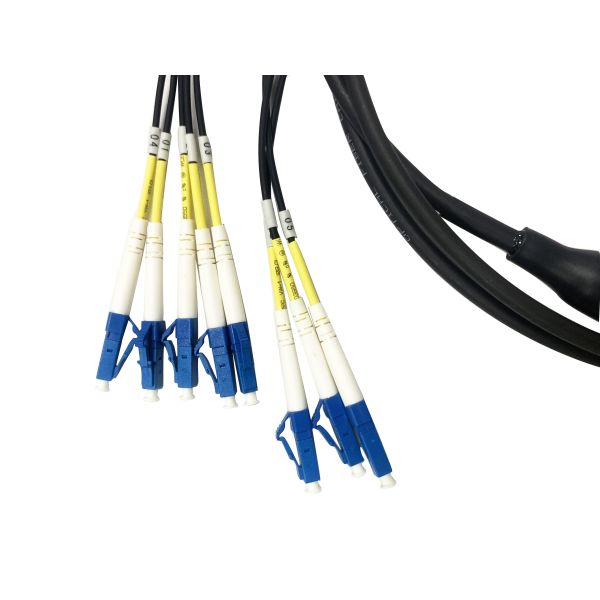 LC To ODVA Duplex 8 Core Armored Patch Cord Waterproof Singlemode Tactical Fiber Cable