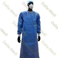 O pescoço de Velcro dos PP SMS fez malha o vestido cirúrgico descartável do punho reforçado nas meias luvas