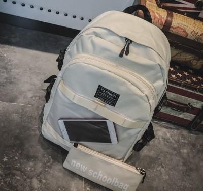 Korean version of the couple transparent solid color cloth standard letters multi-purpose backpack