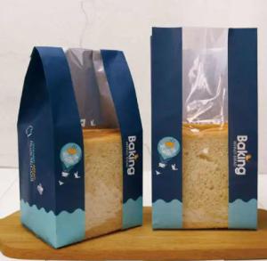 Anti Oil Kraft Paper Plastic Bread Bag Waterproof Custom Paper Baking Bags