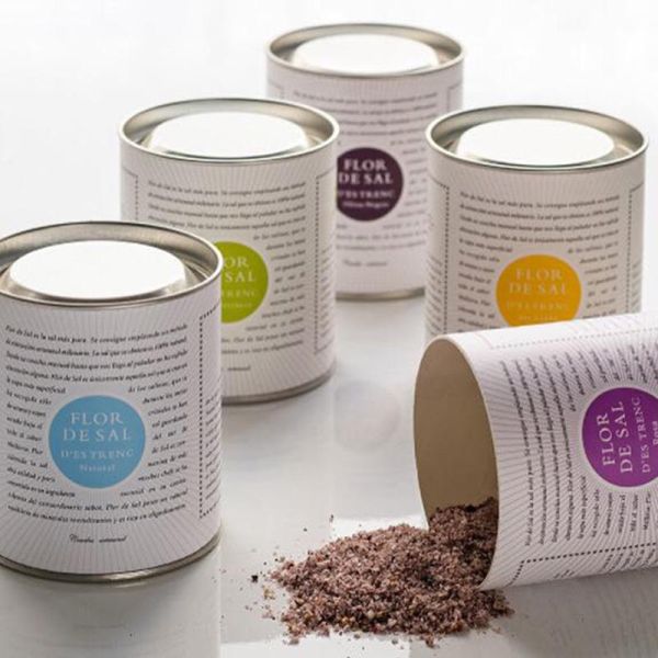Food-grade round tin box packaging; used for bath salt and spice boxes; kraft paper cylindrical tubes