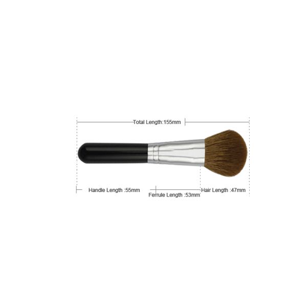 Metal Ferrule 47mm Goat Hair Bronzer Makeup Brush With 55mm Plastic Handle
