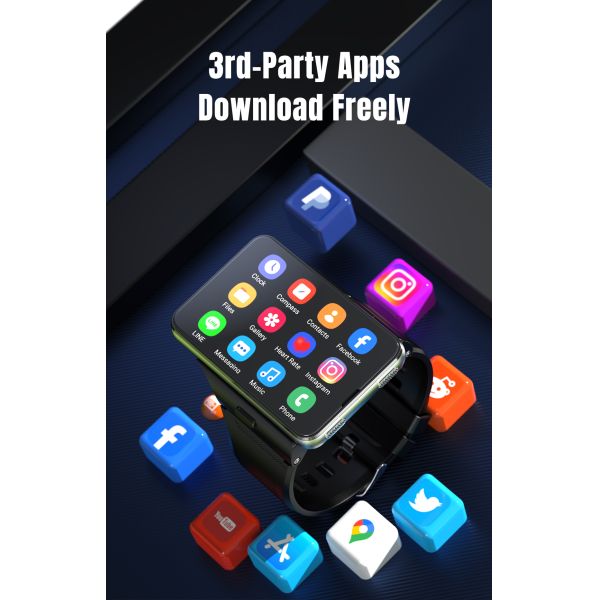 Dual Camera 4+128GB BT GPS WiFi Phone Call New S999 4G Smartwatch Android 11 OS MTK6761 2+8MP