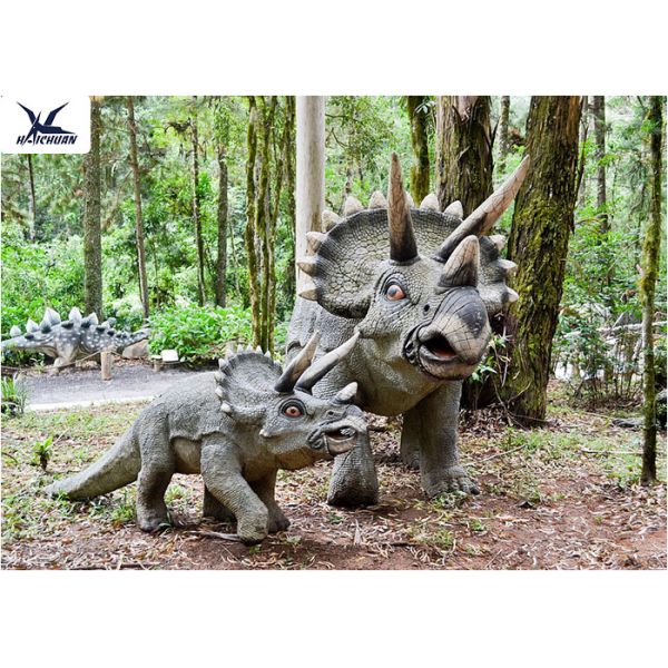 Durable Simulated Animatronic Giant Dinosaur Model Mother And Dinosaur Baby