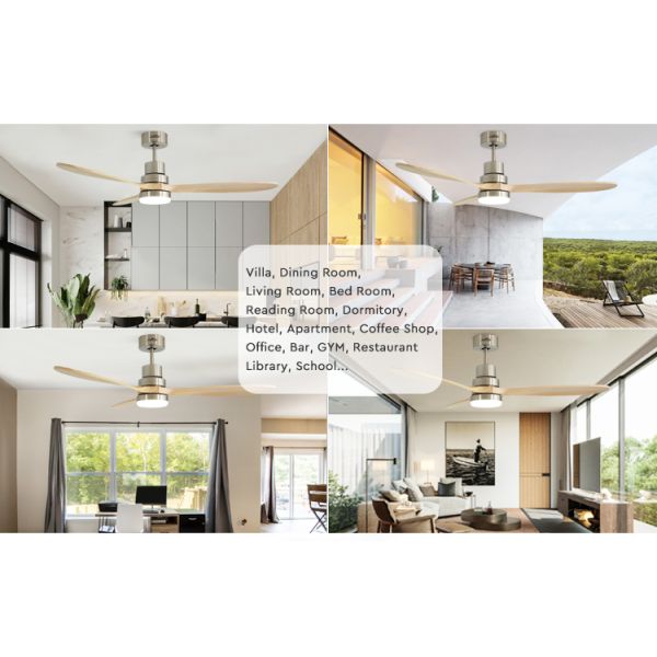 ceiling fan OEM 110в твердое дерево умный потолок вентилятор цвет меняющий светодиодный свет AC мотор