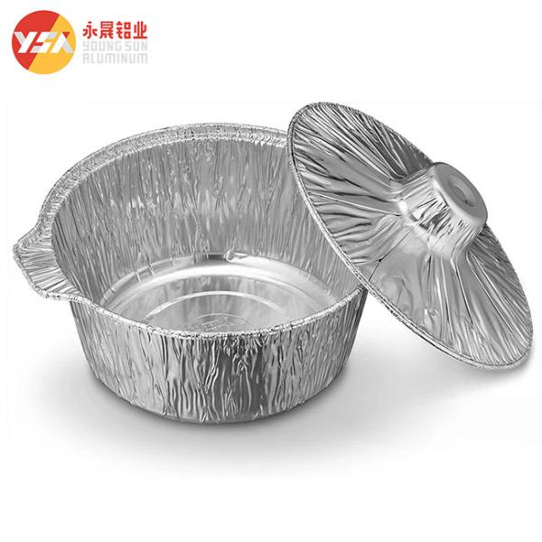 Pot de alumínio descartável com tampa de alumínio 255*91mm 2200ml 75oz