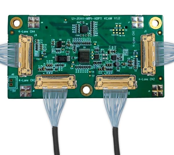 Micro Coax LI-JXAV-MIPI-ADPT-4CAM Camera Board And Design Camera Connector FAW-1233-02 Cable OEM/ODM