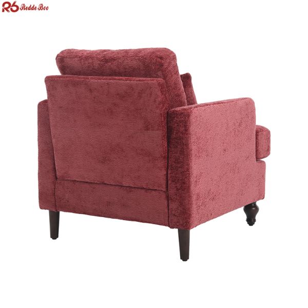 Single Seat Tufted Linen Couch Tufted Upholstered Sofa Small Space Furniture