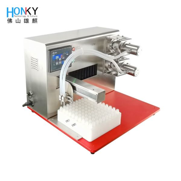 Desktop Automatic XY Axis Tube Filling Machine With Double Head Ceramic Piston Pump For Small Volume Liquid