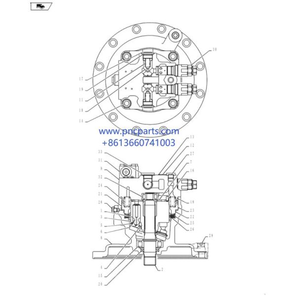 Гидравлические запчасти LC15V00027F2 для мотора качания SK350-9 SK350-8 Kobelco