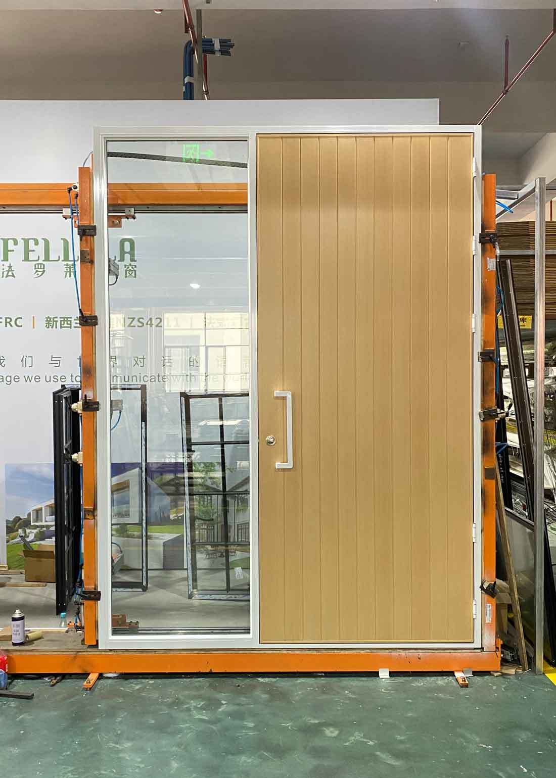 Australian Standard Compliant Aluminum Entry Door with Left Fixed Glass Panel for Natural Light & Privacy