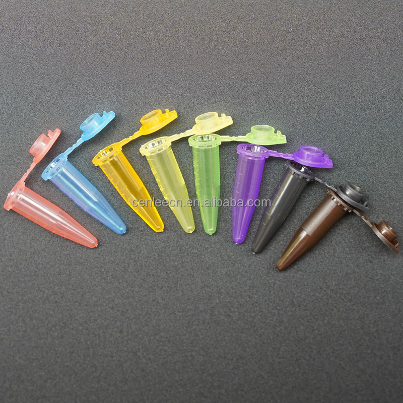 Lab Plastic Microcentrifuge Tube 0.2/0.5/1.5/2ml Pink Purple Bbrown Green Blue Yellow Red Transparent Color Centrifuge Tube