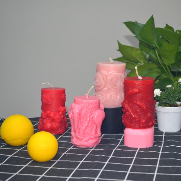 Цилиндр Eco дружелюбное 3D прессформы свечи силикона цветка качества еды