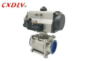 Válvula de bola de aço inoxidável pneumática industrial atuada giratória das v
