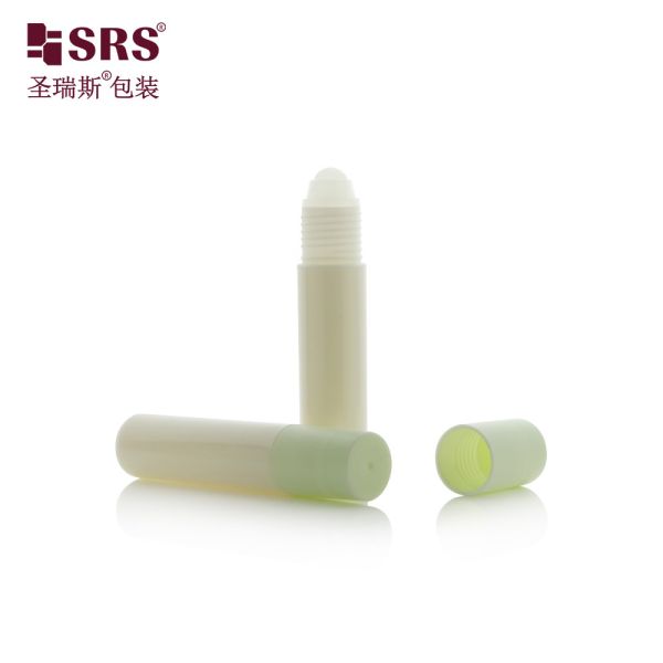10ml Green Cap White Roller Bottle for Essential Oils/Perfumes with Smooth Finish